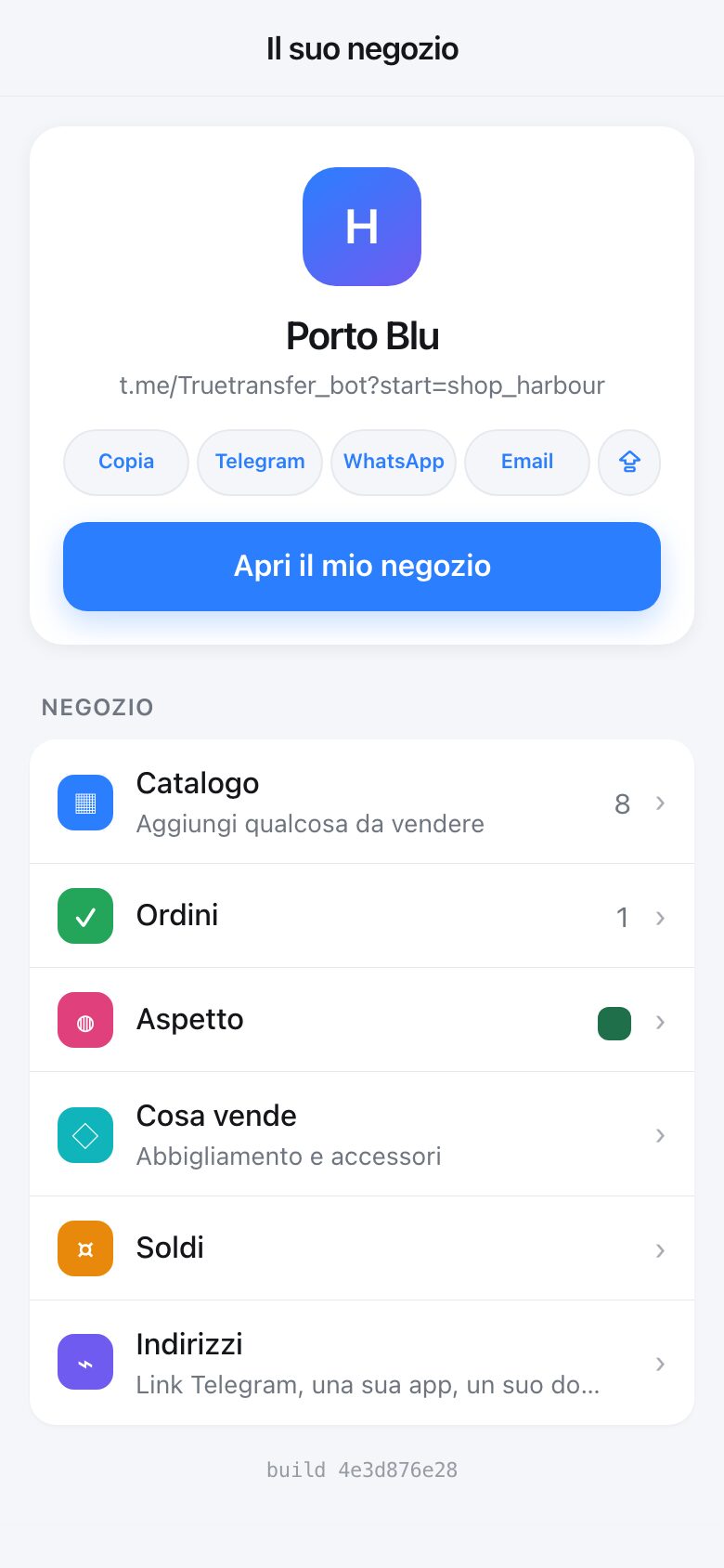 La sua gestione. Telegram sa già chi è lei, quindi non c’è nessun accesso da fare.